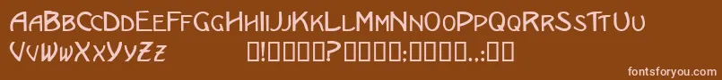 Ericanscapsssk Font – Pink Fonts on Brown Background