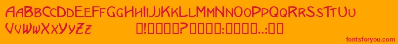 Ericanscapsssk-Schriftart – Rote Schriften auf orangefarbenem Hintergrund