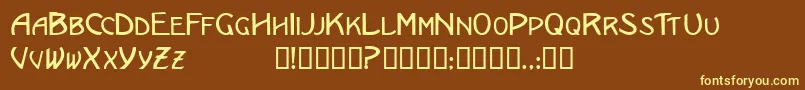 Ericanscapsssk Font – Yellow Fonts on Brown Background