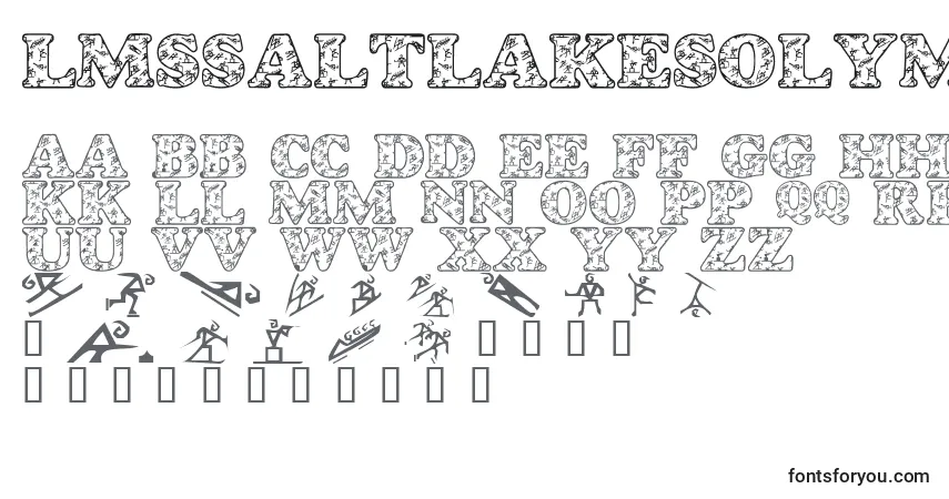 Czcionka LmsSaltLakesOlympicEvents – alfabet, cyfry, specjalne znaki