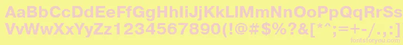Czcionka PragmaticafttBold – różowe czcionki na żółtym tle