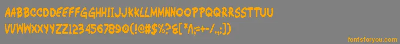 フォントWimpc – オレンジの文字は灰色の背景にあります。