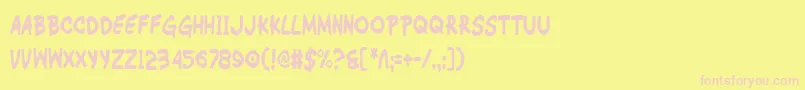 Wimpc-fontti – vaaleanpunaiset fontit keltaisella taustalla