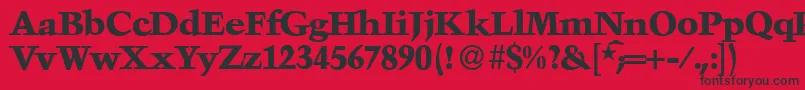 TroubadourXboldRegular Font – Black Fonts on Red Background