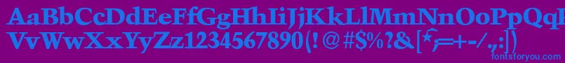 fuente TroubadourXboldRegular – Fuentes Azules Sobre Fondo Morado