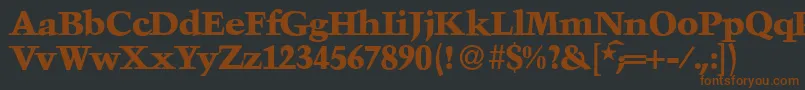 TroubadourXboldRegular Font – Brown Fonts on Black Background