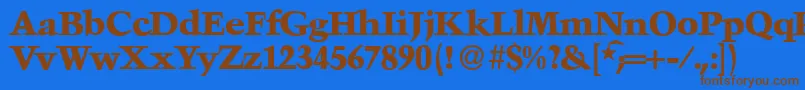 TroubadourXboldRegular Font – Brown Fonts on Blue Background
