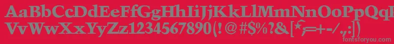 Czcionka TroubadourXboldRegular – szare czcionki na czerwonym tle