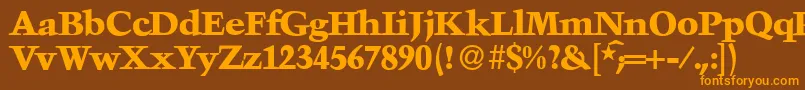 TroubadourXboldRegular Font – Orange Fonts on Brown Background