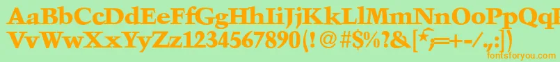 TroubadourXboldRegular Font – Orange Fonts on Green Background