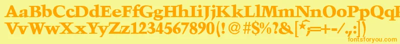 TroubadourXboldRegular Font – Orange Fonts on Yellow Background