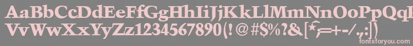 フォントTroubadourXboldRegular – 灰色の背景にピンクのフォント