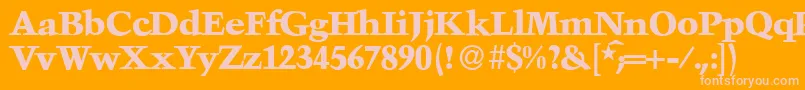 フォントTroubadourXboldRegular – オレンジの背景にピンクのフォント