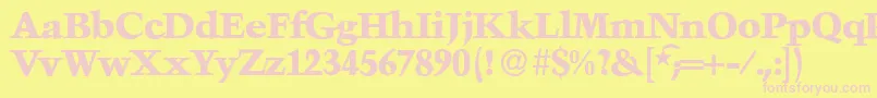 TroubadourXboldRegular Font – Pink Fonts on Yellow Background