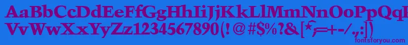 TroubadourXboldRegular Font – Purple Fonts on Blue Background