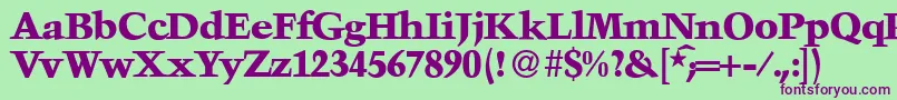 Шрифт TroubadourXboldRegular – фиолетовые шрифты на зелёном фоне