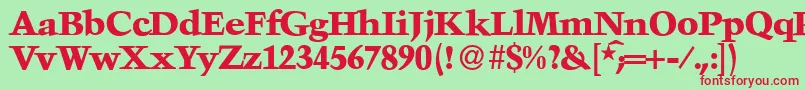 Шрифт TroubadourXboldRegular – красные шрифты на зелёном фоне