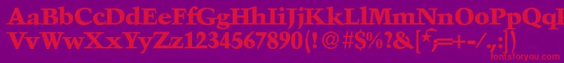 TroubadourXboldRegular Font – Red Fonts on Purple Background