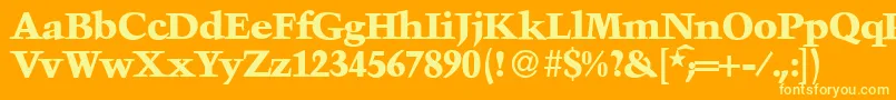TroubadourXboldRegular Font – Yellow Fonts on Orange Background
