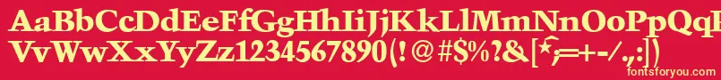 フォントTroubadourXboldRegular – 黄色の文字、赤い背景