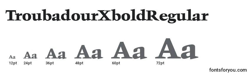 TroubadourXboldRegular-fontin koot