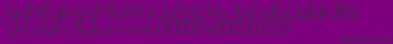 フォントSpringtimeFlourish – 紫の背景に黒い文字