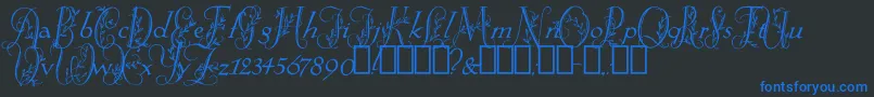 SpringtimeFlourish Font – Blue Fonts on Black Background