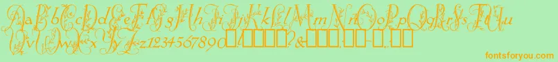 More about SpringtimeFlourish Font SpringtimeFlourish Font – Orange Fonts on Green Background