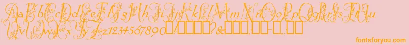 fuente SpringtimeFlourish – Fuentes Naranjas Sobre Fondo Rosa