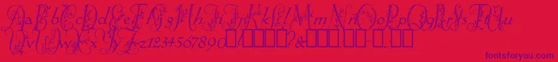 Police SpringtimeFlourish – polices violettes sur fond rouge