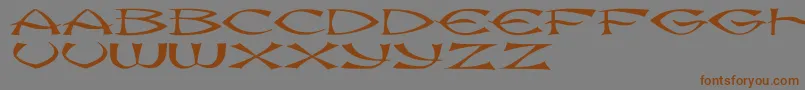 JmhKungFu-Schriftart – Braune Schriften auf grauem Hintergrund