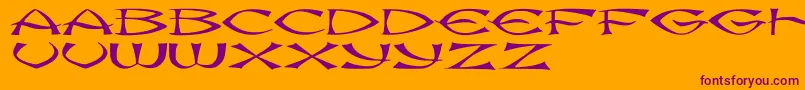 JmhKungFu-Schriftart – Violette Schriften auf orangefarbenem Hintergrund