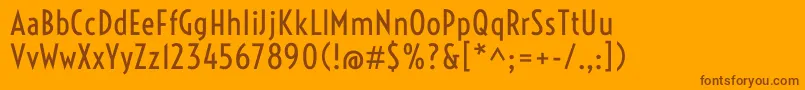 Fonte VoltaireRegular – fontes marrons em um fundo laranja