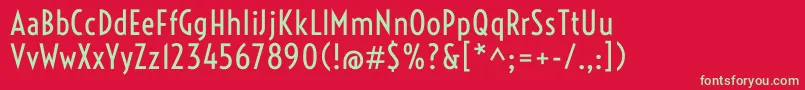 フォントVoltaireRegular – 赤い背景に緑の文字