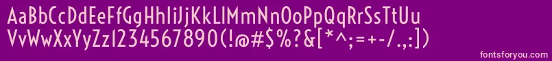VoltaireRegular-fontti – vaaleanpunaiset fontit violetilla taustalla