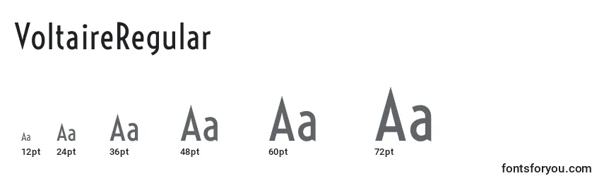 VoltaireRegular Font Sizes