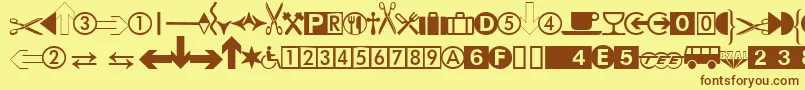 フォントDatasymidbNormal – 茶色の文字が黄色の背景にあります。