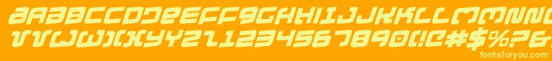 ExedoreRotalic Font – Yellow Fonts on Orange Background