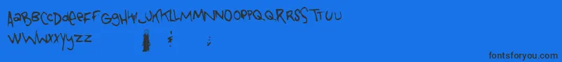 Шрифт Tongueofcolicab – чёрные шрифты на синем фоне