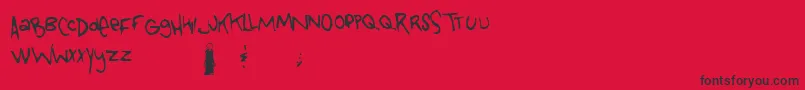 Tongueofcolicab-Schriftart – Schwarze Schriften auf rotem Hintergrund