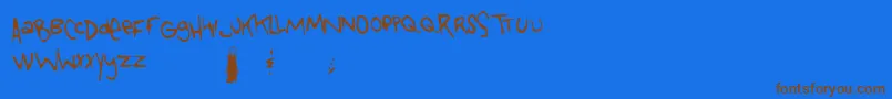 Tongueofcolicab Font – Brown Fonts on Blue Background