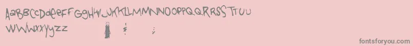 Tongueofcolicab-Schriftart – Graue Schriften auf rosa Hintergrund
