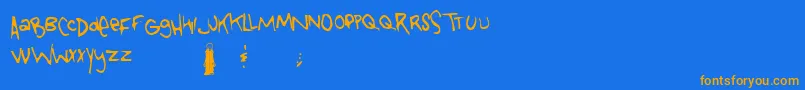 Tongueofcolicab Font – Orange Fonts on Blue Background