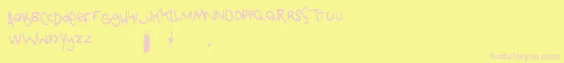 Tongueofcolicab Font – Pink Fonts on Yellow Background