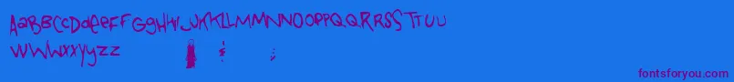 Tongueofcolicab Font – Purple Fonts on Blue Background