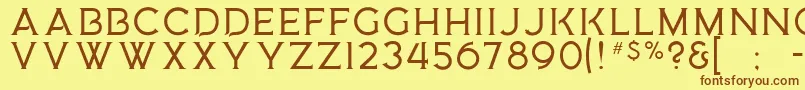 フォントMedusaGothic – 茶色の文字が黄色の背景にあります。