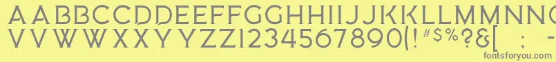 フォントMedusaGothic – 黄色の背景に灰色の文字