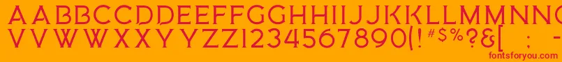 フォントMedusaGothic – オレンジの背景に赤い文字