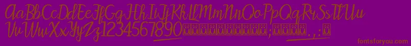 PattyLabelle-fontti – ruskeat fontit violetilla taustalla