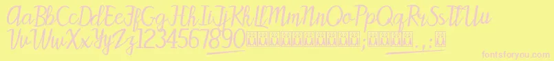 PattyLabelle Font – Pink Fonts on Yellow Background